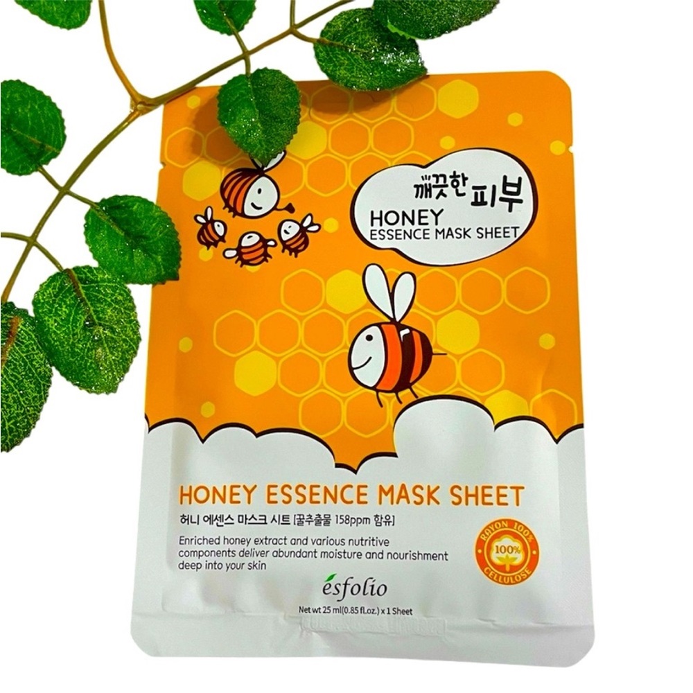 New $5ea OR 5/$15 ESFOLIO Honey Essence Moisturizing and Nourishing Facial Mask